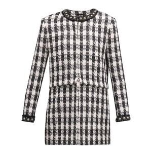 Alice + Olivia Deon Two-Fer Separating Box Tweed Jacket Size Medium